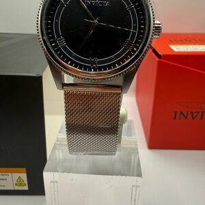 Invicta Men's Watch Celestial Quartz Black Dial Steel Mesh Bracelet 48479